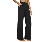 G4Free Pantalon Yoga Femme Jogging Taille Haute avec 4 Poches Pantalon d'affaires Extensible à Jambe Large Pantalon de Travail Pantalon Droit Ample Petite