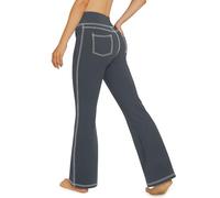 G4Free Pantalons de Yoga avec 4 Poches Style de Jean Legging Evasé Taille Haute Contrôle du Ventre Pantalon de Travail et Décontracté Petite/Régulier/Grand