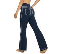 G4Free Pantalons de Yoga avec 4 Poches Style de Jean Legging Evasé Taille Haute Contrôle du Ventre Pantalon de Travail et Décontracté Petite/Régulier/Grand