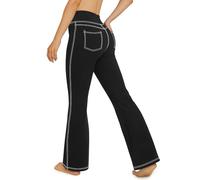 G4Free Pantalons de Yoga avec 4 Poches Style de Jean Legging Evasé Taille Haute Contrôle du Ventre Pantalon de Travail et Décontracté Petite/Régulier/Grand