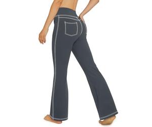 G4Free Pantalons de Yoga avec 4 Poches Style de Jean Legging Evasé Taille Haute Contrôle du Ventre Pantalon de Travail et Décontracté Petite/Régulier/Grand