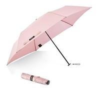 G4Free Parapluie compact et parapluie de voyage, 115 g, ultra léger, ultra petit, UPF 50+, mini parasol UV, baleines en fibre de carbone, rose clair, 43 Inch