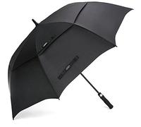 G4Free Parapluie de golf à ouverture automatique extra large surdimensionné à double auvent ventilé coupe-vent imperméable (noir, 119,4 cm)