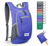 G4Free Petit sac à dos pliable 10/15 L léger et pliable pour l'extérieur Sac à dos de voyage Sac à bandoulière, bleu marine, 10Liters