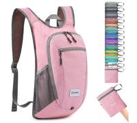 G4Free Petit sac à dos pliable de 10/15 L, léger, pliable, sac à dos de voyage, sac à bandoulière, carreaux roses, 10 litres, Carreaux roses, 10Liters