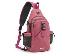 G4Free Poche Poitrine en Toile 丨Sac d'épaule丨Sac Bandoulière pour Hommes et Femmes pour Les Voyages Randonnée Course à Pied Escalade