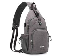 G4Free Sac à bandoulière en toile pour femme et homme, gris foncé, Minimaliste