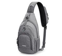 G4Free Sac à dos à bandoulière antivol avec trou pour écouteurs pour l'extérieur, le cyclisme, les voyages, la randonnée, pour homme et femme, gris clair, Sac à dos daypack