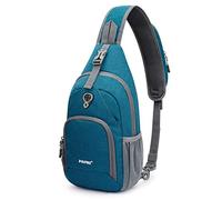 G4Free Sac à dos à bandoulière antivol avec trou pour écouteurs pour l'extérieur, le cyclisme, les voyages, la randonnée, pour homme et femme, bleu sarcelle, Sac à dos daypack