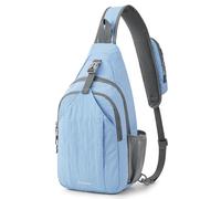 G4Free Sac à dos à bandoulière avec blocage RFID, sac à dos pour randonnée, voyage, bleu ciel, 9L, Extérieur