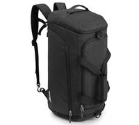 G4Free Sac à dos de voyage 3 voies 45 L/60 L Grand sac de sport avec compartiment humide et compartiment à chaussures pour voyage, natation, yoga, randonnée, camping, Gris foncé/noir, 60L, Sac de