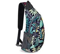 G4Free Sac de Poitrine Poches à bandoulière Femmes, hommes, enfants, Feuille D'érable Bleu, S, Sacs à bandoulière