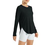 G4Free T-Shirt de Sport pour Femme - Protection Solaire - Protection UV - Manches Longues - UPF 50+ - Rashguards - Yoga - Éducation - Extérieur - Gym - Course, Noir, XL