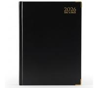 G4GADGET Agenda 2026 2026 1 jour par page avec bords dorés et couverture rigide Noir