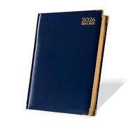 G4GADGET Agenda journalier 2026 format A5 avec couverture rigide pour le bureau, l'école et la maison, format A5 avec notes et contacts Bleu