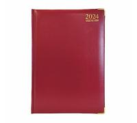 G4GADGET G4 Agenda semainier 2024 2024 avec couverture rigide Papier 80 g/m² Bordeaux et rouge Format A4