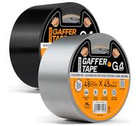 G4GADGET Gaffer Lot de 2 rubans adhésifs noirs et argentés 48 mm x 45 m | Ruban adhésif puissant pour bricolage, réparations, étanchéité et utilisation en intérieur et en extérieur