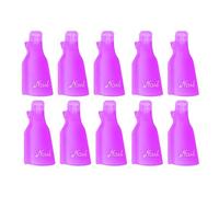 G4GADGET Lot de 10 clips pour dissolvant de vernis à ongles - Gel Soak Off, acrylique et vernis UV, réutilisables et antidérapants - Clips violets pour ongles de doigts et d'orteils