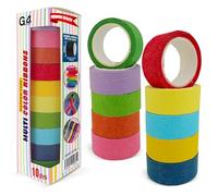G4GADGET Lot de 10 rouleaux de ruban adhésif Washi arc-en-ciel - 1,5 cm x 5 m - Ruban adhésif décoratif pour scrapbooking, bricolage, planificateur, journaux et projets artistiques