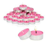 G4GADGET Lot de 15 bougies chauffe-plat roses - 3 heures de combustion - Non parfumées - Brillance douce - Éclairage d'ambiance décoratif pour la maison, événements et cadeaux