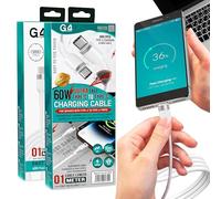 G4GADGET Lot de 2 câbles USB C vers USB C, 1 m chacun, 60 W] Câble de charge rapide de type C pour iPhone 15/16, MacBook, iPad Pro, Galaxy S24/S23, Pixel - Transfert de données à haute vitesse