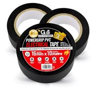 G4GADGET Lot de 3 rouleaux de ruban adhésif électrique en PVC noir (16 mm x 10 m) | Ruban isolant solide pour câblage, réparation, étanchéité | Ruban isolant étanche pour une utilisation en intérieur