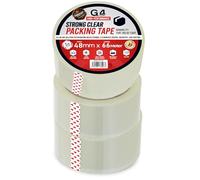 G4GADGET Lot de 3 rouleaux de ruban adhésif transparent ultra résistant 48 mm x 60 m Idéal pour les déménagements, les boîtes d'emballage et les emballages sécurisés