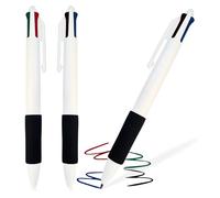 G4GADGET Lot de 3 stylos à bille rétractables multicolores - Encre noire, bleue, rouge, verte - Écriture lisse - Pointe moyenne - Pour l'école, le bureau, le code couleur et le journal intime