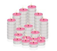 G4GADGET Lot de 30 bougies chauffe-plat roses - Non parfumées - 3 heures de combustion - Flamme propre et constante - Idéales pour le coiffage d'événements, les fêtes et la relaxation