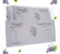 G4GADGET Lot de 6 serviettes rafraîchissantes jetables de luxe - Parfum lavande | 25 cm x 25 cm - Serviettes humides emballées individuellement pour les mains et le visage | Utilisation chaude et