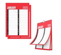 G4GADGET Planificateur annuel 2025 A3 - Grand planificateur mural à spirales avec jours fériés et dates importantes - Parfait pour la maison, les affaires, le bureau et l'école