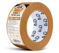 G4GADGET Ruban adhésif en papier kraft, activé par l'eau, 50 mm x 50 m, ruban adhésif d'emballage solide pour sceller des boîtes en carton, ruban d'emballage inviolable pour le déménagement,