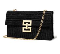 G4ZS5Z0G1 Sac à main en paille pour femme, sac à main de créateur, sac à main de soirée, sac à bandoulière décontracté pour l'été, la plage, Noir , Taille unique