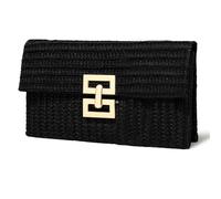 G4ZS5Z0G1 Sac à main en paille pour femme, sac à main de créateur, sac à main de soirée, sac à bandoulière décontracté pour l'été, la plage, Noir - Sans chaîne, Taille unique