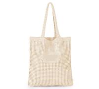 G4ZS5Z0G1 Sac fourre-tout au crochet pour femme, sac fourre-tout de plage en maille au crochet, sac fourre-tout pour vacances d'été, sac en tricot bohème esthétique pour femme, G/Beige, Taille unique