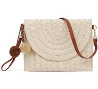 G4ZS5Z0G1 Sacs à bandoulière en paille pour femmes : petit sac à main blanc mignon pochette sacs à main légers pour les vacances d'été, blanc, Taille unique
