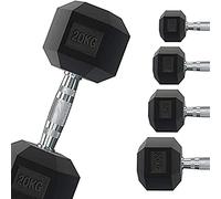 G5 HT SPORT Guidon hexagonal caoutchouté professionnel de 1 à 50 kg | Haute qualité | musculation Gym ou Home Gym | Poignée ergonomique antidérapante | Vendu individuellement (27.5 kg)