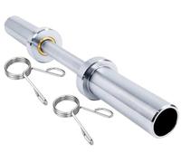 G5 HT SPORT Guidon olympique de 51 cm | Diamètre 50 mm | Avec ou sans fermetures | Poignée moletée 28 mm I Power Training | (Guidon simple olympique avec ressorts Ø50 mm)