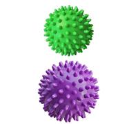 G5 HT SPORT [Lot de 2 balles de massage avec pointes 75/90 mm] Spiky Ball Trigger Point pour pieds plantaire Dos Libération Myofasciale Récupération Musculaire | Bien-être Maison Gym Yoga (VERT/VIOLE)