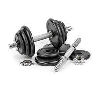 G5 HT SPORT Set de haltères + disques en fonte Ø25 mm [11,21,35 Kg] | Poids réglable avec fermeture à vis et ressort | Kit pour entraînement à la maison et à la salle de sport | Fitness et musculation