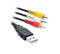 G53S Câble adaptateur USB vers 3 RCA 30 cm USB 2.0 mâle vers 3 RCA mâle audio, vidéo, AV, câble adaptateur composite pour téléviseur, TV Box HDD Player PC