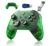 G6 Manette de jeu sans fil,manette PC Bluetooth 5.3 avec support pour téléphone & USB,5 modes de connexion,compatibilité multi-plateforme,Android 6.0,joystick 3D,boutons personnalisables (Vert)