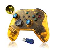G6 Manette PC Sans Fil Manette PC avec récepteur USB,Manettes Bluetooth pour Android,Joysticks & Gâchettes Électromagnétiques/Bouton arrière à programmation macro,400mAh,5 modes de connexion (Jaune)
