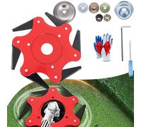 G60 Pro TêTe De Coupe Universelle,TêTe De Coupe Universelle en Acier De 6 Lames en Acier Au Carbone,Kit D'Adaptateurs for DéBroussailleuse Et Coupe-Bordures (Neuf éléments)