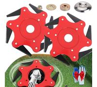 G60 Pro TêTe De Coupe Universelle,TêTe De Coupe Universelle en Acier De 6 Lames en Acier Au Carbone,Kit D'Adaptateurs for DéBroussailleuse Et Coupe-Bordures (2*Quatre éléments)