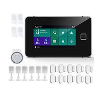 G60 Tuya WiFi GSM Sécurité du système d'alarme Température Humidité Affichage des applications d'armement des empreintes digitales Kit d'alarme sans fil(J)