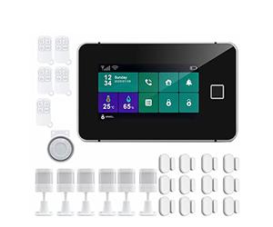 G60 Tuya WiFi GSM Sécurité du système d'alarme Température Humidité Affichage des Applications d'armement Empreintes digitales Kit sans Fil Installation Rapide(K)