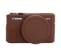 G7X Coque de protection en silicone souple ultra fine et légère pour Canon PowerShot G7X Mark II Étui de protection d'objectif amovible (café)