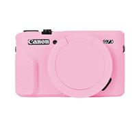 G7X2 Étui de protection pour appareil photo numérique Canon G7 X Mark II, en silicone souple, avec bouchon d'objectif, pour appareil photo Canon G7X II, rose