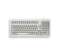 CHERRY G80-1800, disposition allemande, clavier QWERTZ, clavier filaire, clavier mécanique compact, peu encombrant, ergonomique, CHERRY MX SWITCHES, gris clair